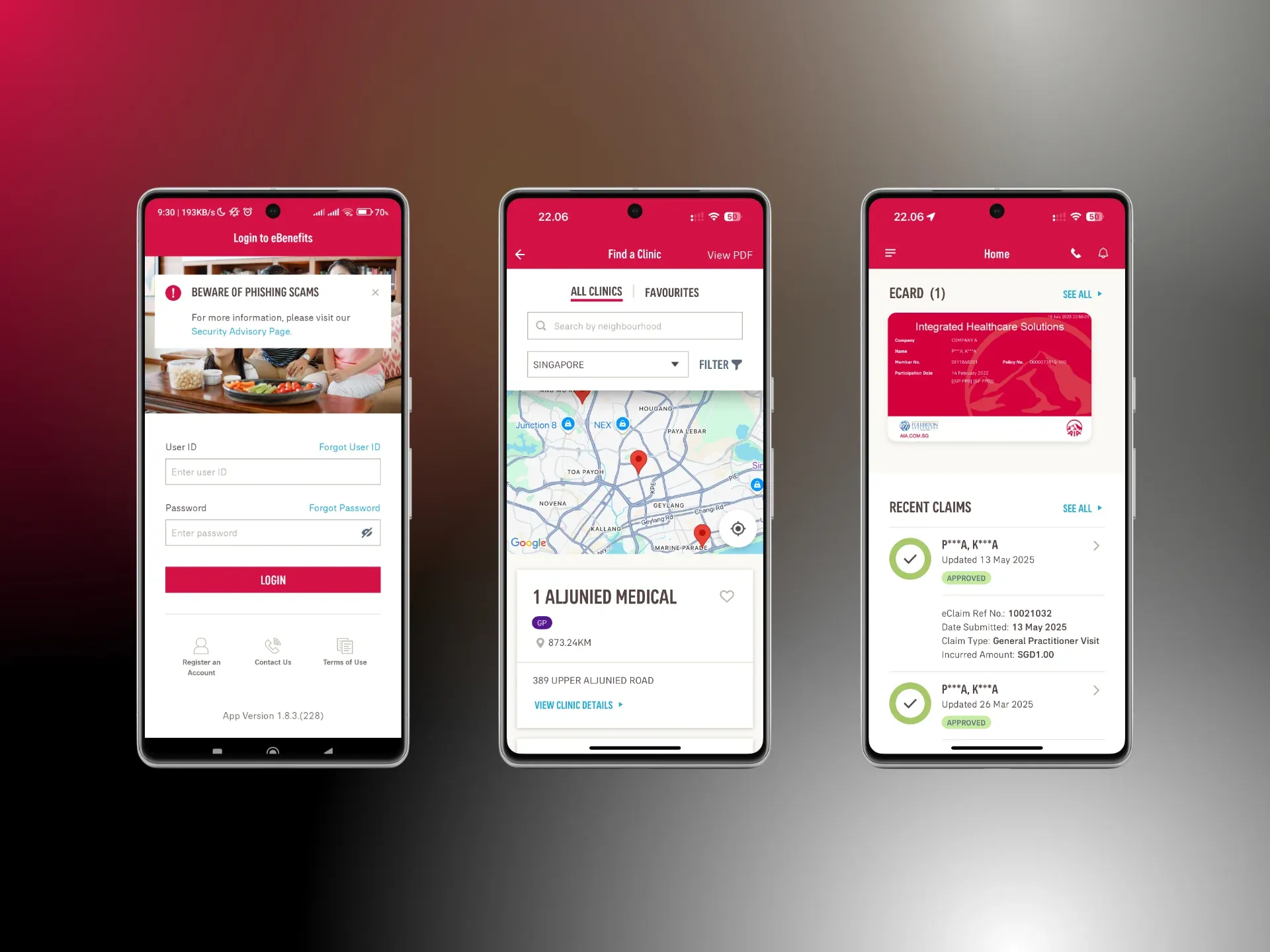 AIA eBenefits App Screenshot